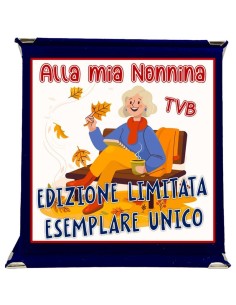 Targa a libretto vellutata Cm. 17x17 - "Alla mia nonnina - Edizione limitata"