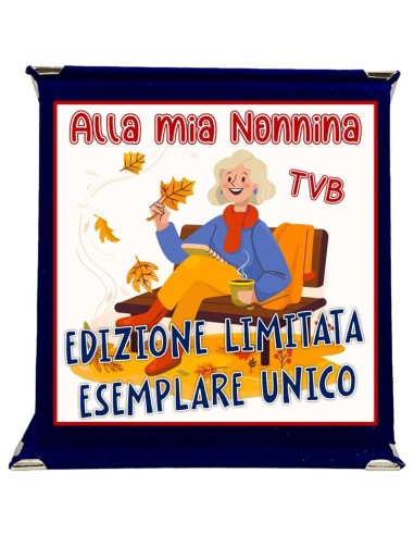Targa a libretto vellutata Cm. 17x17 - "Alla mia nonnina - Edizione limitata"