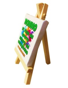 Quadretto tela Cm. 7x7 con cavalletto legno "Nonno" 2