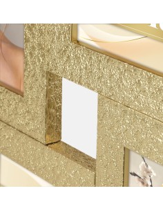 Portafoto multifoto in plastica Cm. 34x35 "Gold" - Foto Cm. 10x15 2
