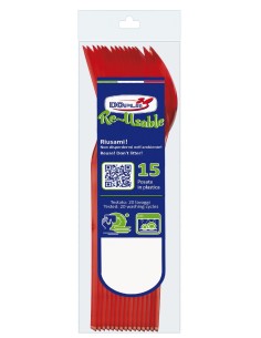 Cucchiaio compact trasparente riutilizzabile - Confezione 15 pezzi - Rosso