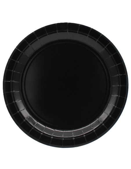 Piatto in carta rotondo 100% compostabile Cm. 18 - Confezione 15 pz - Nero