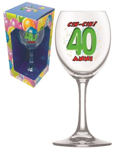 Calice Vino Vetro - 40 Anni