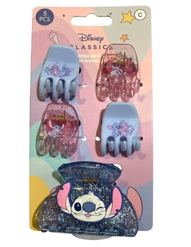 Blister 5 mollette per capelli clip - Stitch