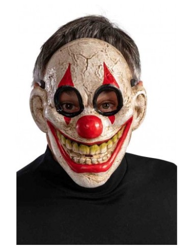 Maschera clown horror sorridente in plastica rigida