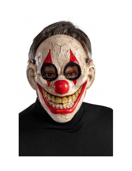 Maschera clown horror sorridente in plastica rigida