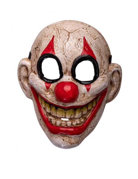 Maschera clown horror sorridente in plastica rigida