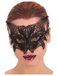 Maschera gatto in tessuto macrame'