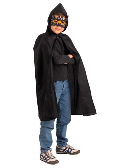 Set ragnetto (mantello con cappuccio Cm. 70 e maschera in eva)
