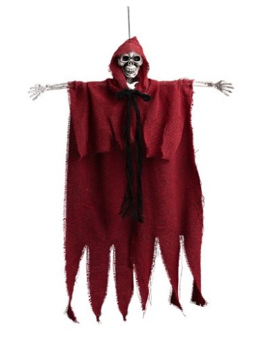 Scheletro d'appendere con abito rosso Cm. 60