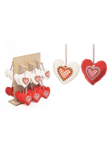 Cuore in tessuto da appendere Cm. 8x8