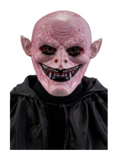 Maschera mostro horror con canini in plastica rigida