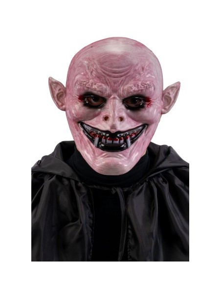 Maschera mostro horror con canini in plastica rigida