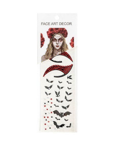 Tatuaggi viso pipistrelli con strass