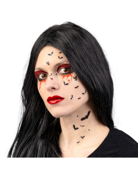 Tatuaggi viso pipistrelli con strass