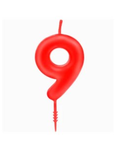 Candelina per torte Cm. 6 - Numero Rosso - Nr. 9