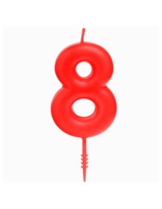 Candelina per torte Cm. 6 - Numero Rosso - Nr. 8