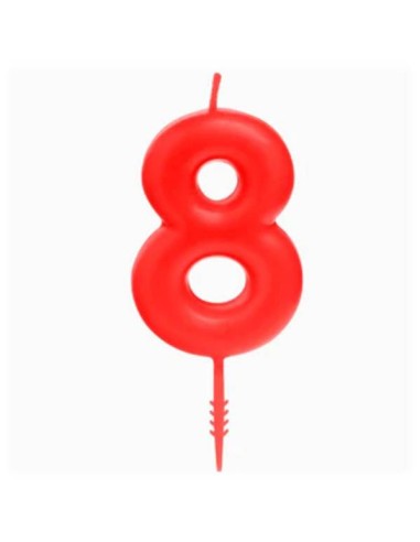Candelina per torte Cm. 6 - Numero Rosso - Nr. 8
