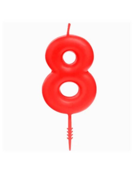 Candelina per torte Cm. 6 - Numero Rosso - Nr. 8