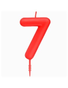 Candelina per torte Cm. 6 - Numero Rosso - Nr. 7