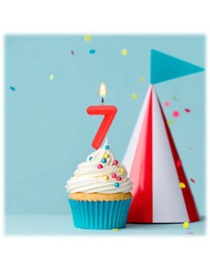 Candelina per torte Cm. 6 - Numero Rosso - Nr. 7 2