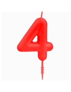 Candelina per torte Cm. 6 - Numero Rosso - Nr. 4