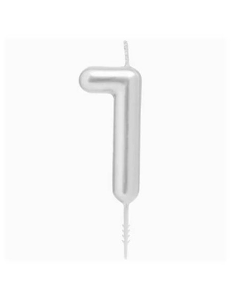 Candelina per torte Cm. 6 - Numero Argento Silver - Nr. 1