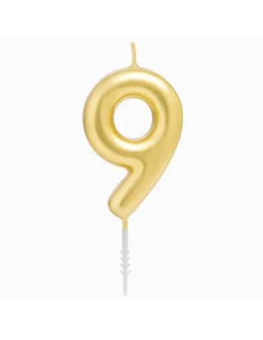 Candelina per torte Cm. 6 - Numero Oro Gold - Nr. 9