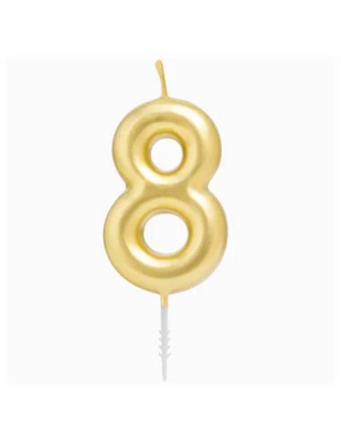 Candelina per torte Cm. 6 - Numero Oro Gold - Nr. 8