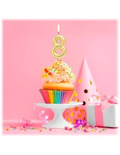 Candelina per torte Cm. 6 - Numero Oro Gold - Nr. 8 2