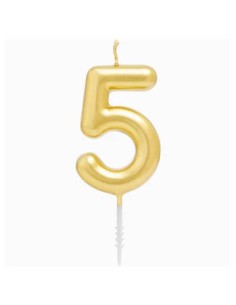 Candelina per torte Cm. 6 - Numero Oro Gold - Nr. 5
