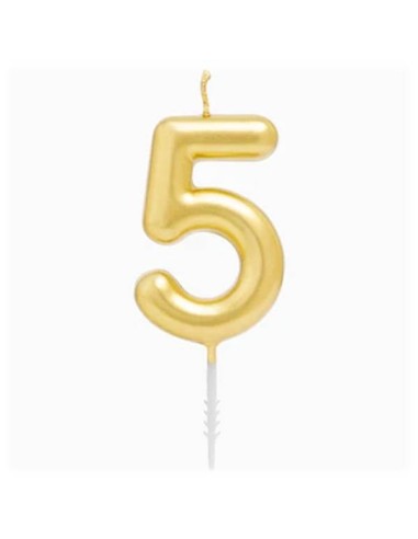 Candelina per torte Cm. 6 - Numero Oro Gold - Nr. 5