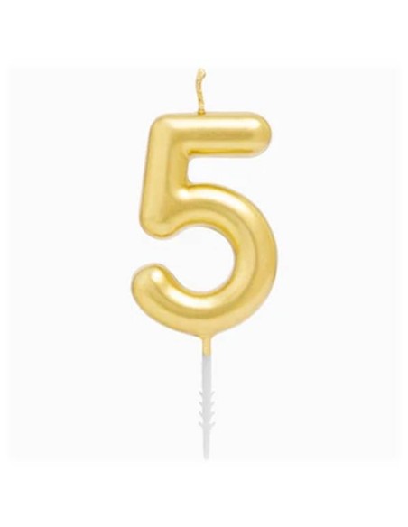Candelina per torte Cm. 6 - Numero Oro Gold - Nr. 5