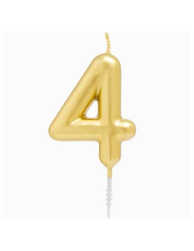 Candelina per torte Cm. 6 - Numero Oro Gold - Nr. 4