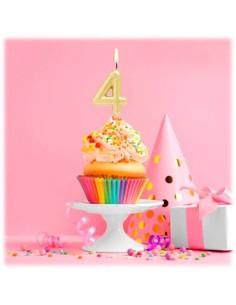 Candelina per torte Cm. 6 - Numero Oro Gold - Nr. 4 2