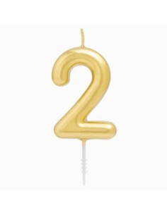 Candelina per torte Cm. 6 - Numero Oro Gold - Nr. 2