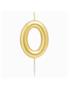Candelina per torte Cm. 6 - Numero Oro Gold - Nr. 0