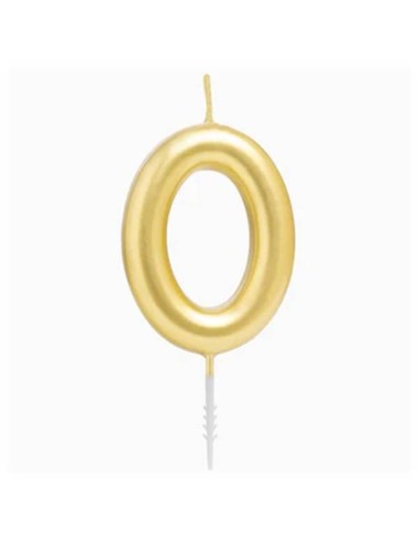 Candelina per torte Cm. 6 - Numero Oro Gold - Nr. 0