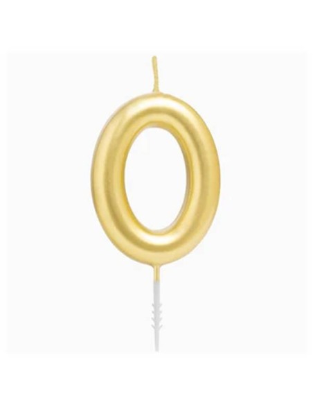 Candelina per torte Cm. 6 - Numero Oro Gold - Nr. 0