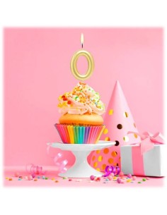 Candelina per torte Cm. 6 - Numero Oro Gold - Nr. 0 2
