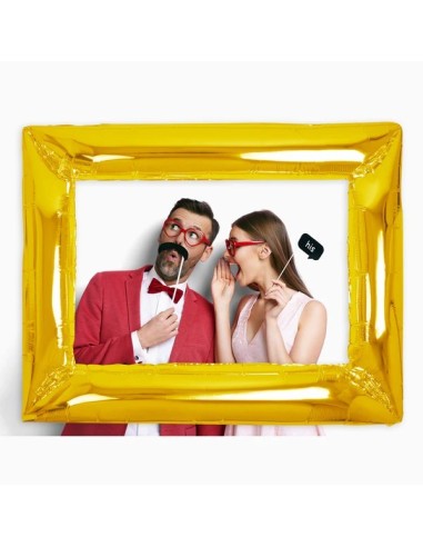 Palloncino mylar cornice portafoto Cm. 87x68 - Oro Gold