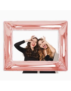 Palloncino mylar cornice portafoto Cm. 87x68 - Rosa Gold