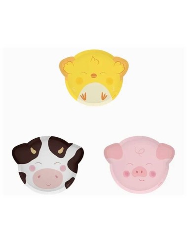 Piatto sagomato a forma di animali Cm. 20x25 - Cf. 6 pezzi - Soggetti assortiti