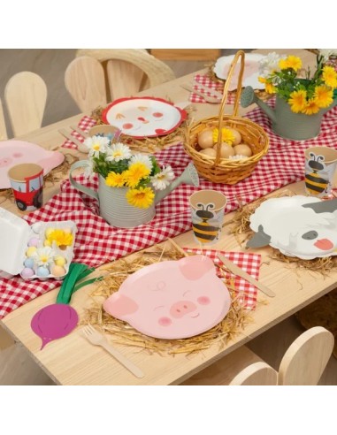 Piatto sagomato a forma di animali Cm. 20x25 - Cf. 6 pezzi - Soggetti assortiti