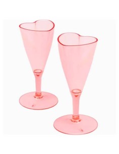 Calice flute plastica a forma di cuore 120cc - Cf. 2 pezzi
