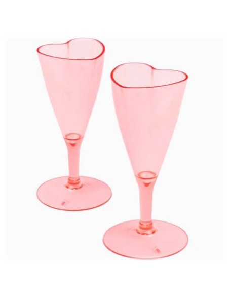 Calice flute plastica a forma di cuore 120cc - Cf. 2 pezzi