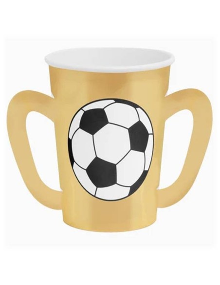 Bicchiere carta Coppa calcio con maniglie dorata 270cc. - Cf. 6 pezzi