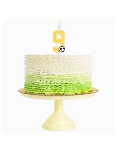 Candelina per torte Cm. 7,5 - Numero con pallone calcio - Nr. 9 2