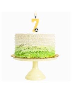 Candelina per torte Cm. 7,5 - Numero con pallone calcio - Nr. 7 2