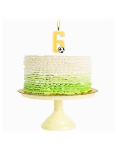 Candelina per torte Cm. 7,5 - Numero con pallone calcio - Nr. 6 2